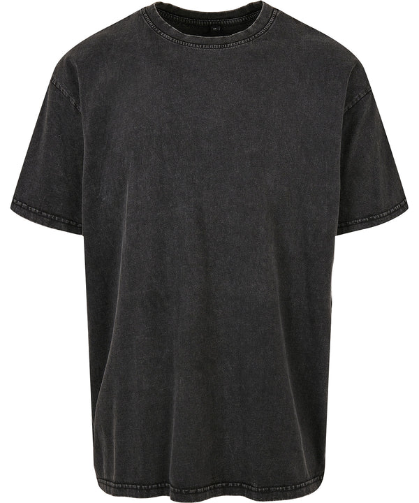 Build Your Brand Acid Washed Heavy Oversized Tee - Black*