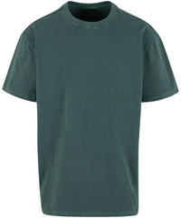Build Your Brand Acid Washed Heavy Oversized Tee - Bottle Green