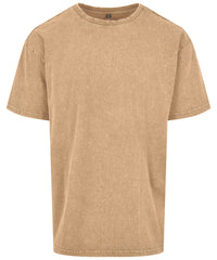Build Your Brand Acid Washed Heavy Oversized Tee - Union Beige*