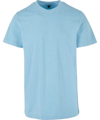 Build Your Brand Acid Washed Round Neck Tee - Baltic Blue