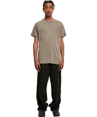 Build Your Brand Acid Washed Round Neck Tee - Asphalt