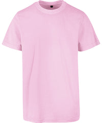 Build Your Brand Acid Washed Round Neck Tee - Soft Pink