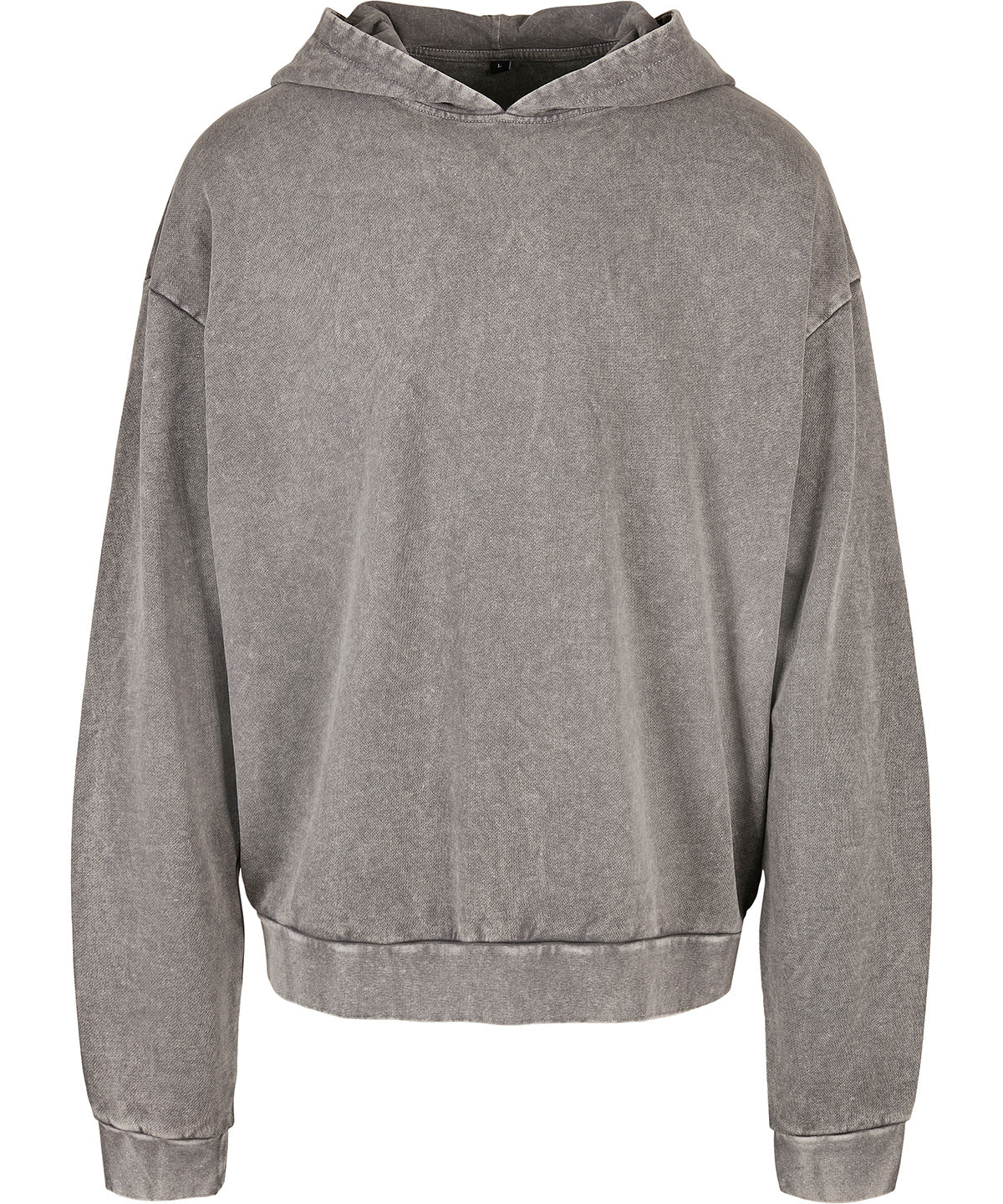 Build Your Brand Acid Washed Oversize Hoodie - Asphalt