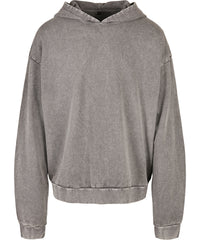 Build Your Brand Acid Washed Oversize Hoodie - Asphalt