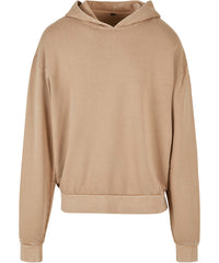 Build Your Brand Acid Washed Oversize Hoodie - Union Beige