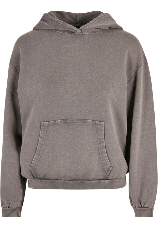 Build Your Brand Women's Acid Washed Oversized Hoodie - Asphalt
