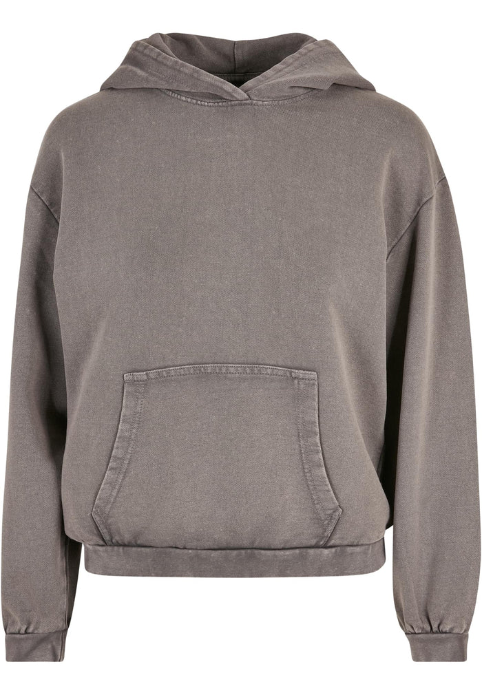 Build Your Brand Women's Acid Washed Oversized Hoodie - Asphalt