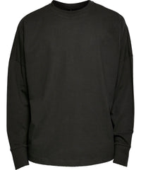 Build Your Brand Oversize Cut on Sleeve Long Sleeve - Black