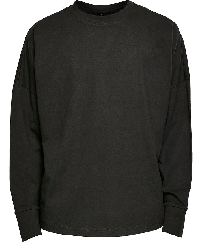 Build Your Brand Oversize Cut on Sleeve Long Sleeve - Black