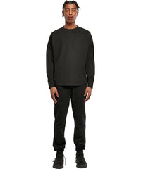 Build Your Brand Oversize Cut on Sleeve Long Sleeve - Black
