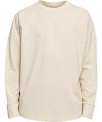 Build Your Brand Oversize Cut on Sleeve Long Sleeve - Sand