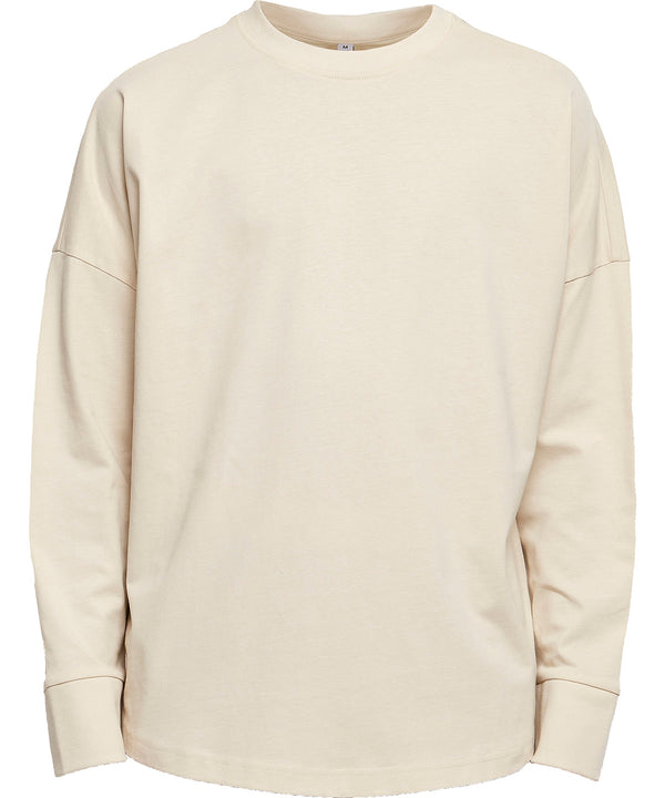 Build Your Brand Oversize Cut on Sleeve Long Sleeve - Sand