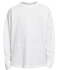 Build Your Brand Oversize Cut on Sleeve Long Sleeve - White