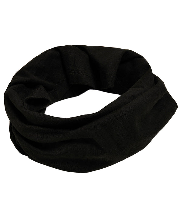 Build Your Brand Organic Cotton Tube Scarf - Black