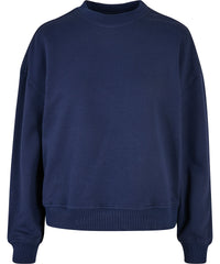 Build Your Brand Women’s Oversized Crew Neck Sweatshirt - Light Navy