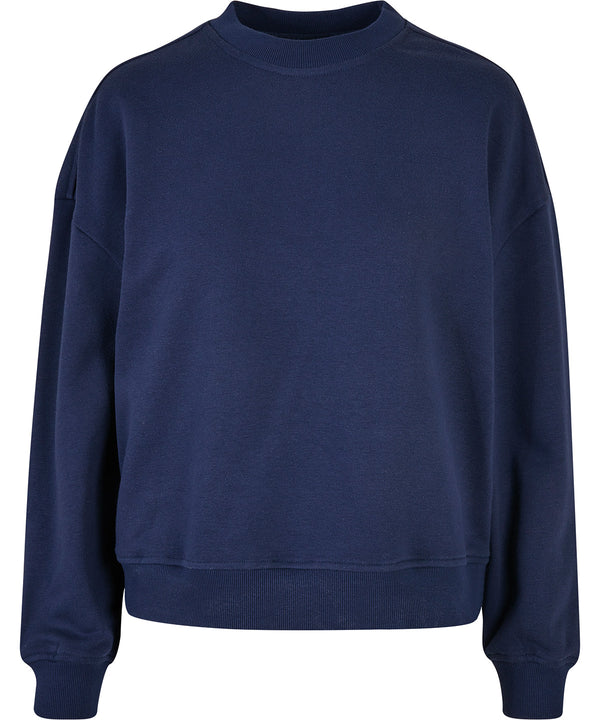 Build Your Brand Women’s Oversized Crew Neck Sweatshirt - Light Navy