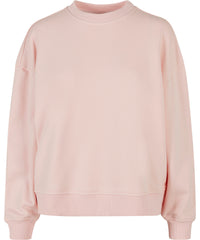 Build Your Brand Women’s Oversized Crew Neck Sweatshirt - Pink