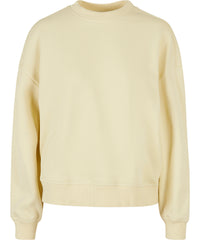 Build Your Brand Women’s Oversized Crew Neck Sweatshirt - Soft Yellow