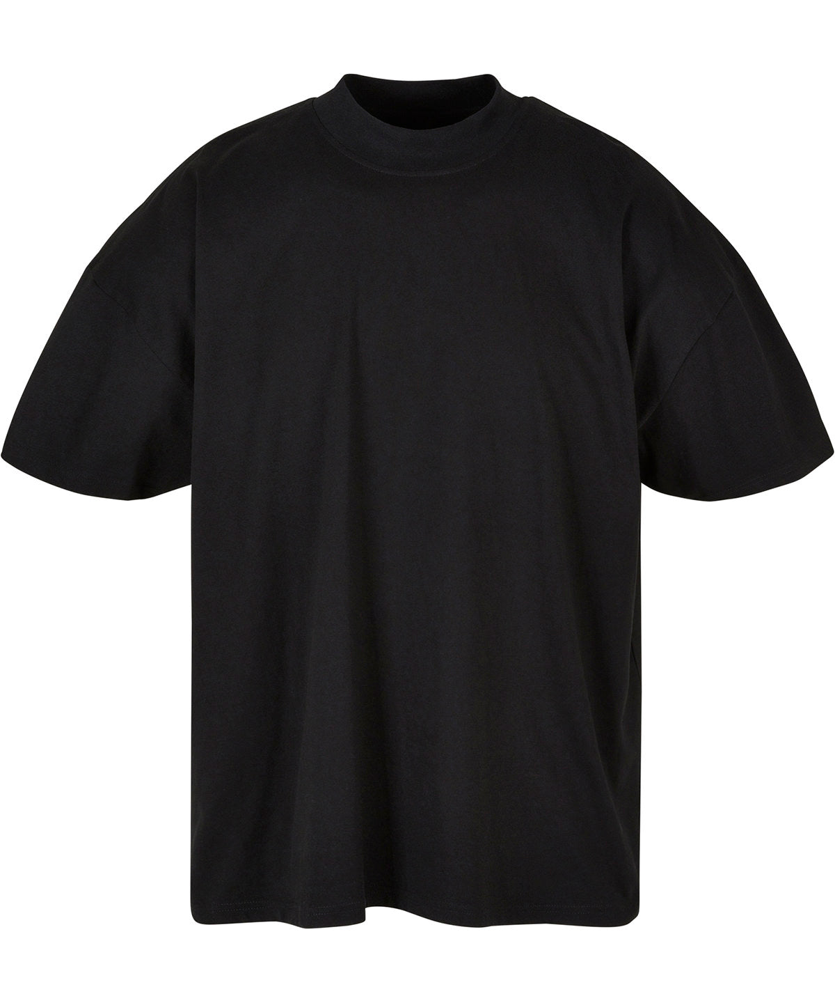 Build Your Brand Oversized Mock Neck Tee - Black*