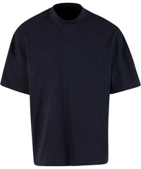 Build Your Brand Oversized Mock Neck Tee - Navy