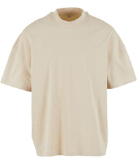 Build Your Brand Oversized Mock Neck Tee - Sand