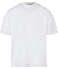 Build Your Brand Oversized Mock Neck Tee - White*