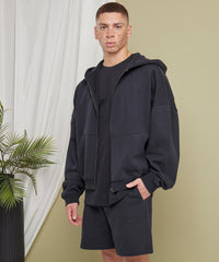 Build Your Brand 90s Zip Hoodie - Black