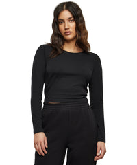 Build Your Brand Women’s Short Long Sleeve - Black