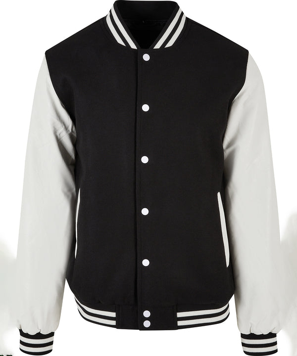 Build Your Brand Old School College Jacket - Black/White