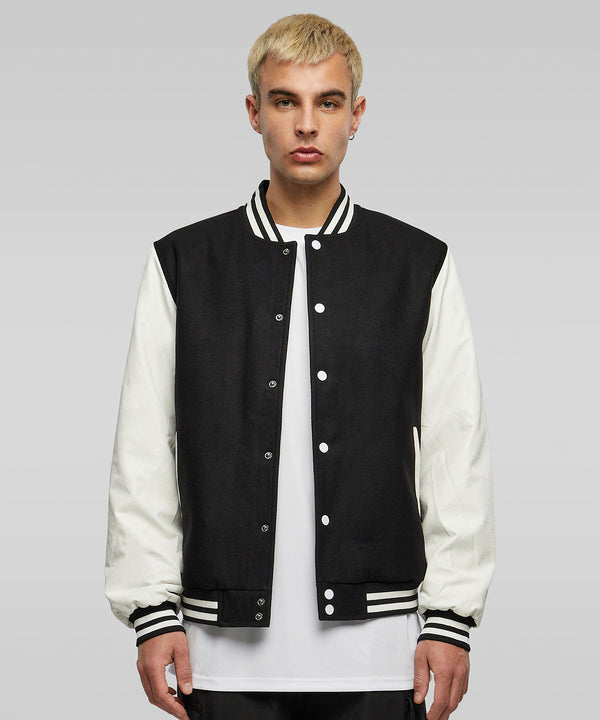 Build Your Brand Old School College Jacket - Black/White