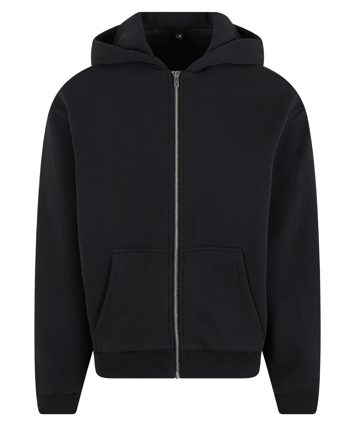 Build Your Brand Fluffy Zip Hoodie - Black