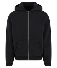 Build Your Brand Fluffy Zip Hoodie - Black
