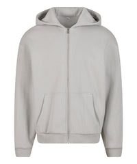 Build Your Brand Fluffy Zip Hoodie - Light Asphalt