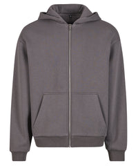 Build Your Brand Fluffy Zip Hoodie - Magnet