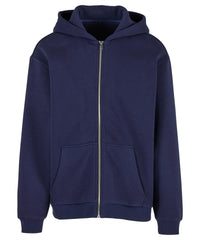 Build Your Brand Fluffy Zip Hoodie - Navy