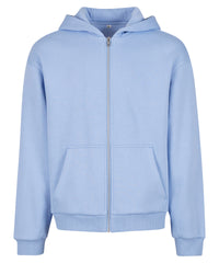 Build Your Brand Fluffy Zip Hoodie - Powder Blue