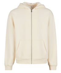 Build Your Brand Fluffy Zip Hoodie - White Sand
