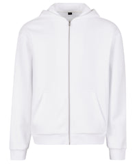 Build Your Brand Fluffy Zip Hoodie - White