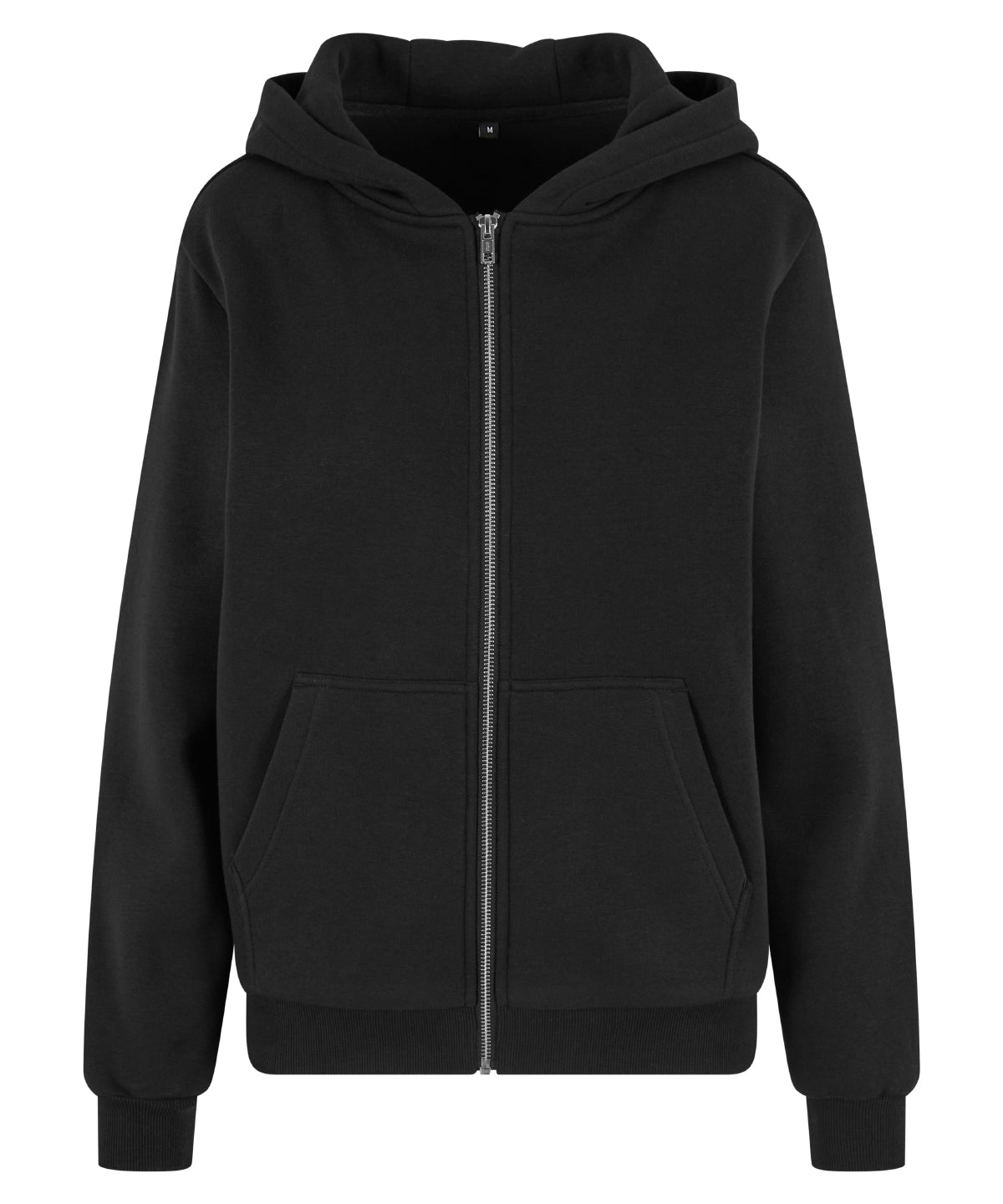 Build Your Brand Women’s Fluffy Zip Hoodie - Black