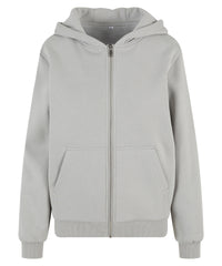 Build Your Brand Women’s Fluffy Zip Hoodie - Light Asphalt