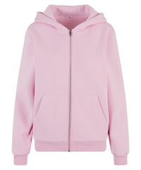 Build Your Brand Women’s Fluffy Zip Hoodie - Soft Pink