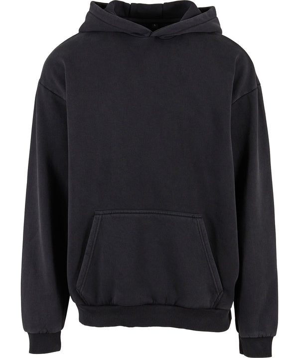 Build Your Brand Vintage Heavy Hoodie - Black