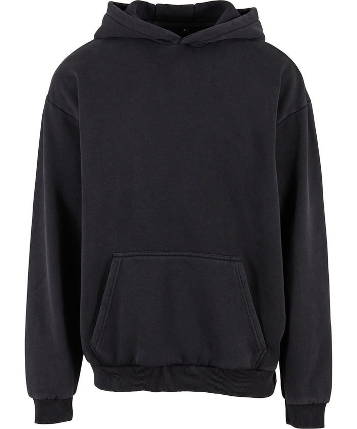 Build Your Brand Vintage Heavy Hoodie - Black