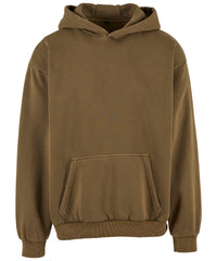 Build Your Brand Vintage Heavy Hoodie - Warm Khaki