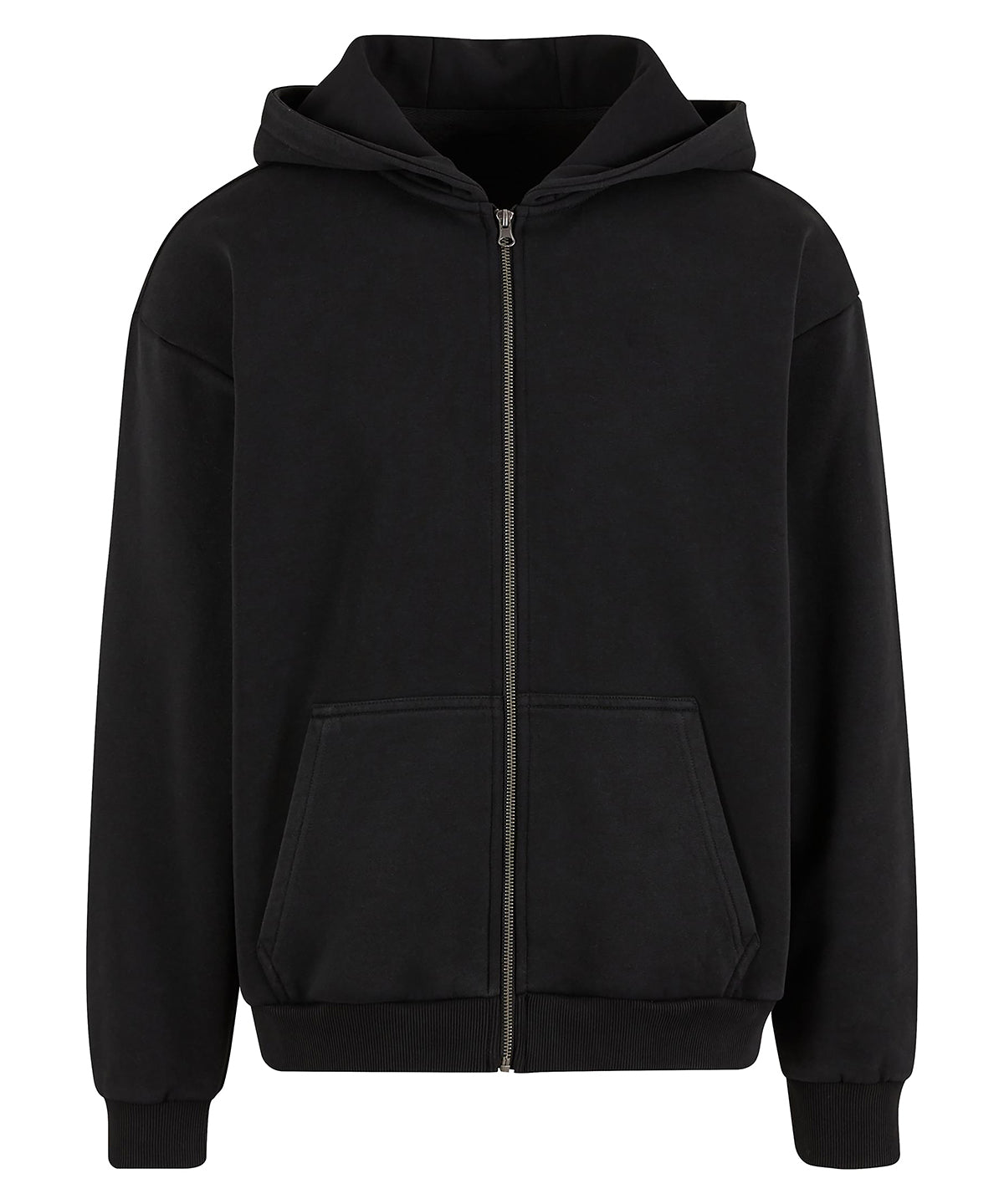Build Your Brand Vintage Heavy Zip Hoodie - Black