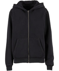 Build Your Brand Women’s Vintage Heavy Zip Hoodie - Black