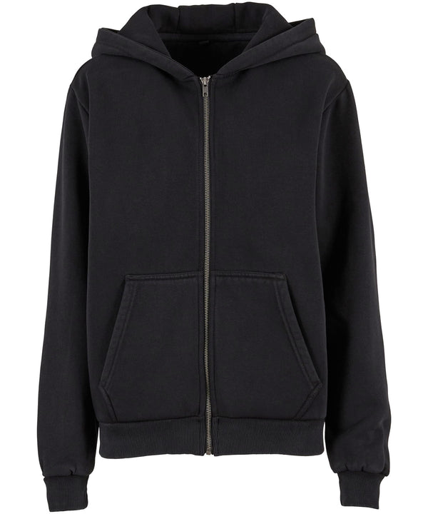 Build Your Brand Women’s Vintage Heavy Zip Hoodie - Black