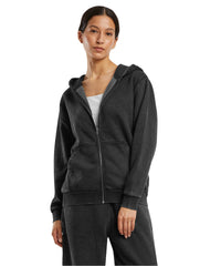 Build Your Brand Women’s Vintage Heavy Zip Hoodie - Black