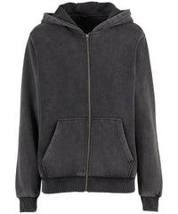 Build Your Brand Women’s Vintage Heavy Zip Hoodie - Magnet