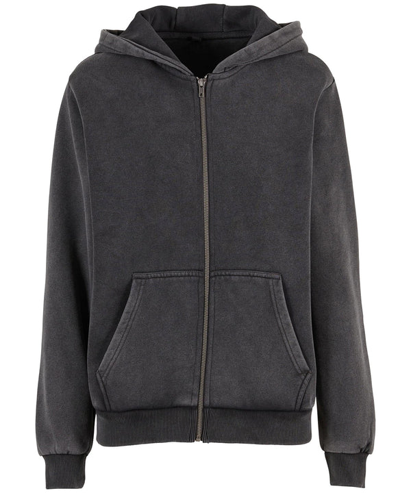 Build Your Brand Women’s Vintage Heavy Zip Hoodie - Magnet